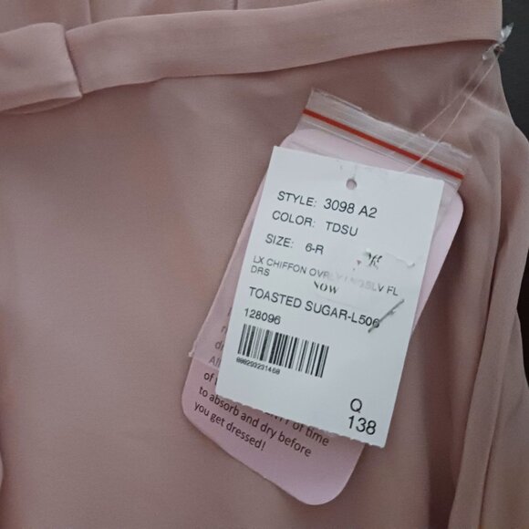 NEW Dessy Collection Strapless Chiffon Maxi Dress in Toasted Sugar, Size 6 - Picture 11 of 15